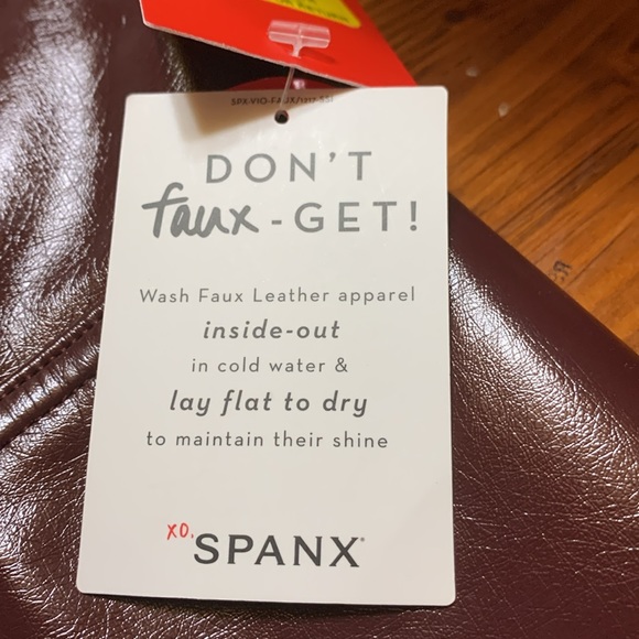 NWT Spanx brown faux leather pants. - Picture 5 of 8